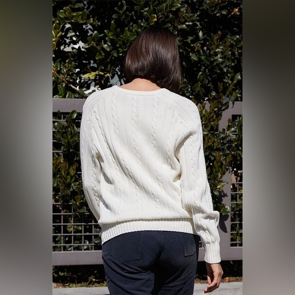 John Galt White Ida Cable Knit Sweater - Picture 3 of 11